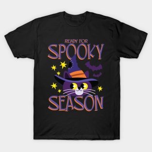 Spooky Season Autumn Fall Halloween Witches Cat T-Shirt